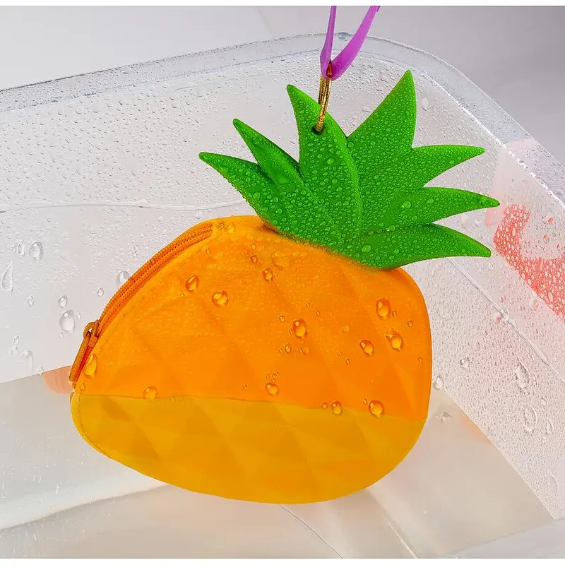 Customized fruit Small Bag pineapple Silicone mini Purse bag with Handle